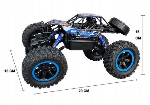 SAMOCHÓD ZDALNIE STEROWANY MONSTER AUTO RC 4X4 KOŁA XXL + PILOT AKUMULATOR na Arena.pl