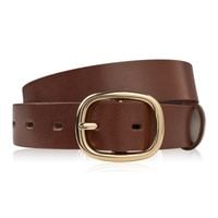 pasek damski skórzany 90 cm do spodni brązowy licowy