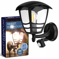 Lampa elewacyjna ogrodowa kinkiet zewnętrzny CZUJNIK RUCHU ZMIERZCHU na E27