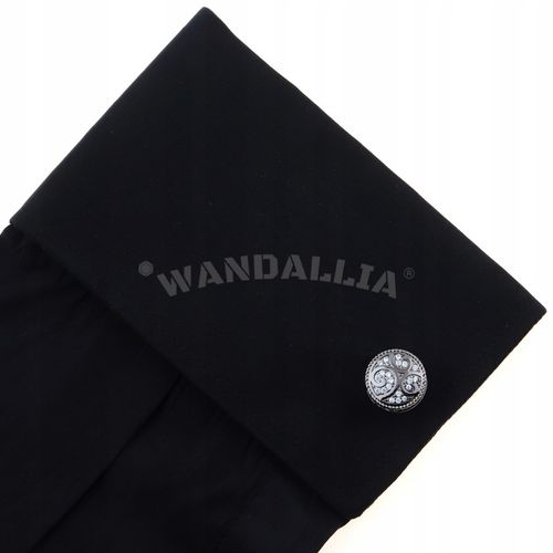 WANDALLIA Spinki do mankietów SP-MN-416 Okrągłe Czarne Klasyczne Ślubne na Arena.pl