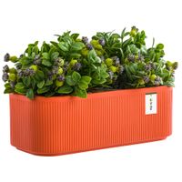 Doniczka osłonka ceramiczna Pomarańczowa 30 cm H10,5 cm Mat