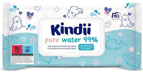 Chusteczki nawilżane water woda 99% water x 12 szt Kindii na Arena.pl