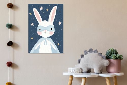 Obraz 70x100cm Wzory dla Dzieci, Chłopca Do Pokoju - Superkrólik na Arena.pl