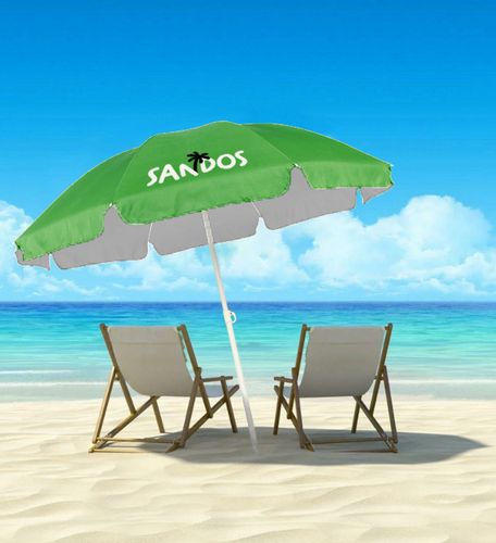 Parasol plażowy ogrodowy z powłoką zielony + kotwa na Arena.pl