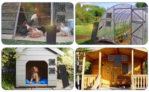 ZEWNĘTRZNY PANEL SOLARNY WENTYLATOR 10W PODWÓJNY WYDECH DO SZKLARNI KURNIKA na Arena.pl