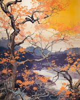 Plakat 40x50cm Złota Jesień nad Jeziorem