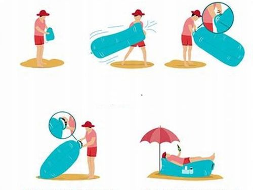 XXL LAZY BAG MATERAC PLAŻOWY POWIETRZNA KANAPA SOFA LEŻAK GRANATOWY 220CM na Arena.pl