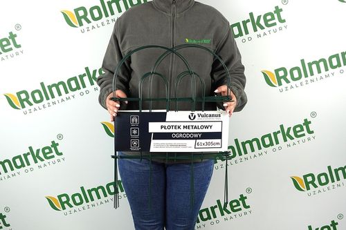 Metalowy Płotek Ogrodowy 61x305cm Ogrodzeniowy Płot Mały Niski Dekoracyjne na Arena.pl