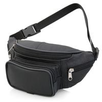 NERKA męska skórzana solidna polska na pasku N136 czarna