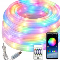 Taśma neon RGB-IC 360° 5m led bluetooth aplikacja pilot 5V/USB
