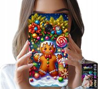 ETUI DO SAMSUNG A5 2017 - PIERNIK, CUKIERKOWE WZORY ŚWIĘTA + SZKŁO