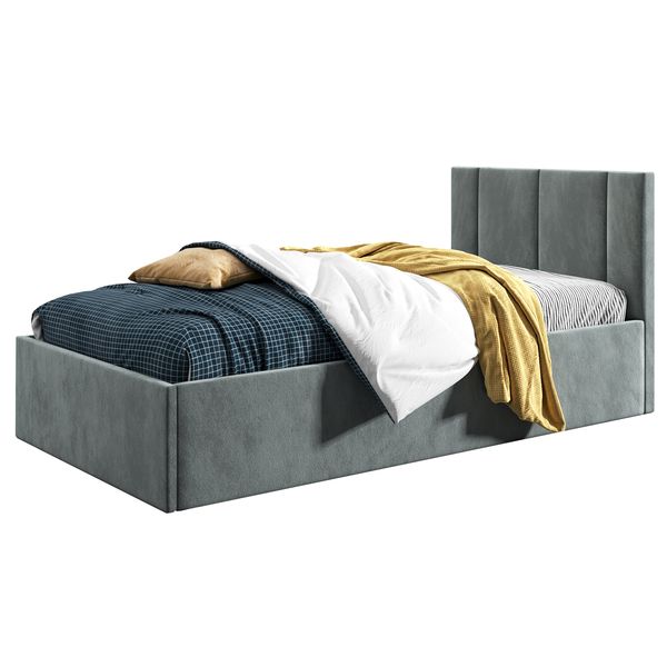 Łóżko młodzieżowe Tapczan 100x200 Basic Prato Jasno Szary + POJEMNIK zdjęcie 2