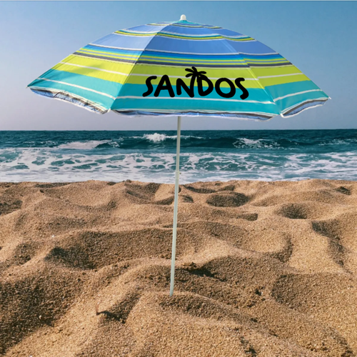 Pruhovaný plážový slunečník na Arena.pl