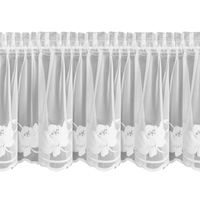 Firana zazdrostka Leti 150x40 biała haft taśma