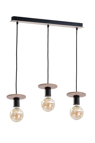 Lampa wisząca 3xE27 SATURN NATURAL/BLACK zdjęcie 1