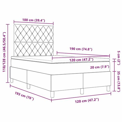 Łóżko sprężynowe z materacem Ciemnozielony 120 x 190 cm Aksamit na Arena.pl