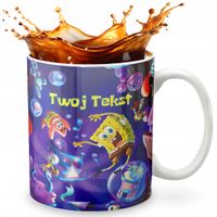 KUBEK 330ml GRAFIKA PREZENT ŚWIĘTA WZÓR - BAJKA SPONGEBOB + IMIĘ