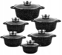 Zestaw garnków Edel Hoff 12 el. czarny ceramiczny