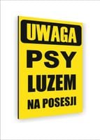 Tabliczka znak informacyjny nadruk UV 30x20 psy luzem na posesji
