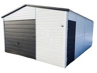 Garaż Blaszany 5x6 Brama - drzwi - Biały + Antracyt - TKD93