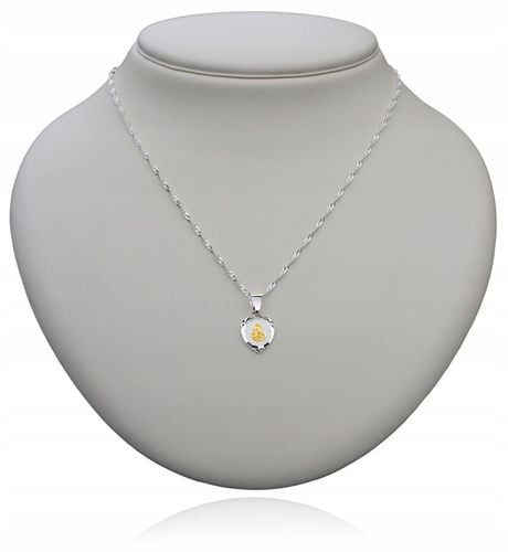 ŁAŃCUSZEK Srebrny MEDALIK Komunijny SERCE Matka Boska do Komunii na Chrzest na Arena.pl