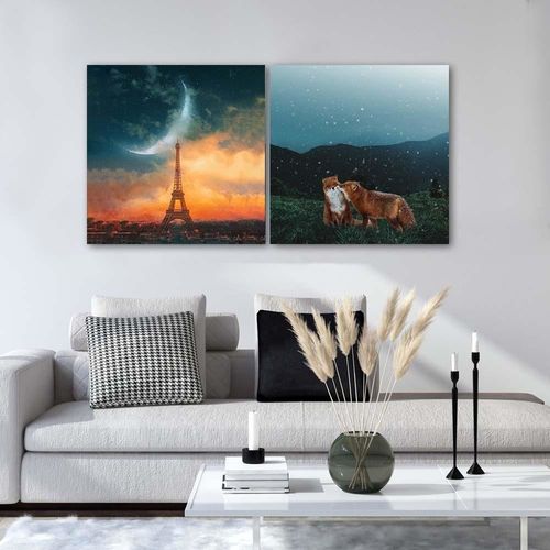 Obraz na płótnie - Canvas, Lisi pocałunek 60x60 na Arena.pl