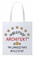 Dla Architekta Na Prezent Torba Eco Biała Shopper Z Nadrukiem Ze Zdjęciem