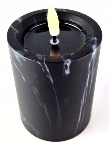ŚWIECZKA NA BATERIE 10CM EFEKT MARMURU ŚWIECA LED WKŁAD DO STROIKOW NA STÓŁ na Arena.pl