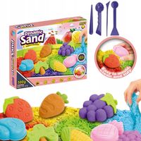 Piasek kinetyczny piasek kinetyczny zestaw foremki owoce warzywa 500g