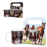 kubek ceramiczny konie w ozdobnym opakowaniu | W-01