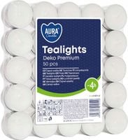 Świeca tealight parafinowa Bezzapachowa Aura 50 szt. 4godz.