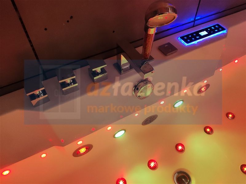 PROSTOKĄTNA WANNA Z HYDROMASAŻEM 180x80 SZYBA NEW! GRZAŁKA zdjęcie 6