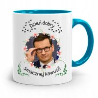 Kubek Błękitny Politycy Premier Mateusz Morawiecki Z Nadrukiem Ze Zdjęciem