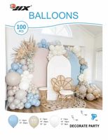 Girlanda balonowa niebiesko beżowo szara, 100 szt.