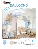 Girlanda balonowa niebiesko beżowo szara, 100 szt.