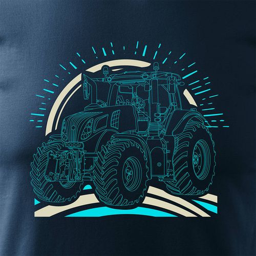 Koszulka z traktorem New Holland dla rolnika męska granatowa REGULAR L na Arena.pl