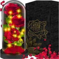 WIECZNA RÓŻA 3 RÓŻE W SZKLE ŚWIECĄCA LED PREZENT WALENTYNKI DLA PUDEŁKO