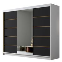 SZAFA przesuwna ARIA VI 250 cm lustro POJEMNA garderoba złote dodatki