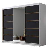 SZAFA przesuwna ARIA VI 250 cm lustro POJEMNA garderoba złote dodatki