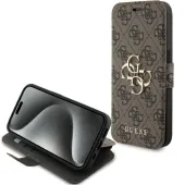guess gubkp15l4gmgbr iphone 15 pro 6.1brązowy/book book 4g metal logo