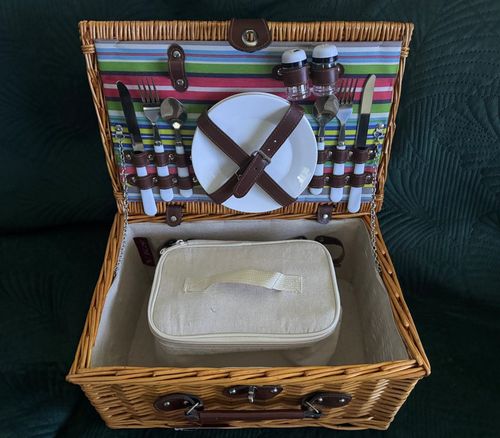 ELEGANCKI KOSZ PIKNIKOWY 2os komplet NACZYŃ TERMOTORBA na prezent ŚWIĘTA na Arena.pl