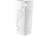 Metalowy Parasolnik Stojak Kosz na Parasole 20,5 x 48,5 cm BIAŁY Elegancki