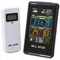 BEZPRZEWODOWA STACJA POGODY POGODOWA HIGROMETR BAROMETR TERMOMETR ZEGAR