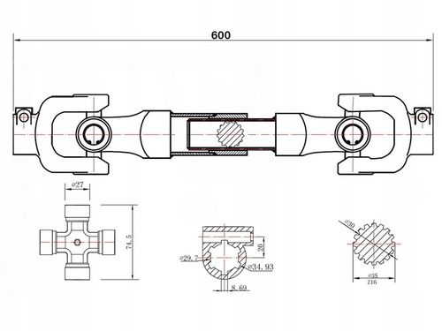 WAŁEK WAŁ PRZEKAŹNIKA MOCY WOM 60 cm FREZ na Arena.pl