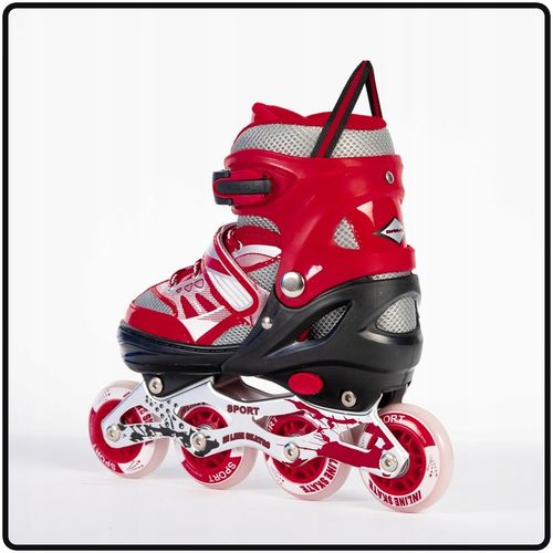 ROLKI REGULOWANE DLA DZIECI CHŁOPCA 38-41 CZARNO CZERWONE DZIECIĘCE na Arena.pl