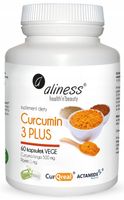 Aliness CURCUMIN C3 PIPERYNA Turmeric Kurkumina 500mg + Piperyna 1mg 60k