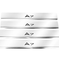 Listwa progowa AUDI A7 4G9 Stal nierdzewna 304 połysk z czarnymi literami