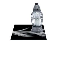 SZKLANA PODSTAWKA POD ZNICZE Z DEDYKACJĄ 40x40cm Dym 116h