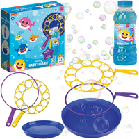 Zestaw Bańki Mydlane Rekiny Baby Shark Duże Różdżki Tacka Płyn 450 Ml