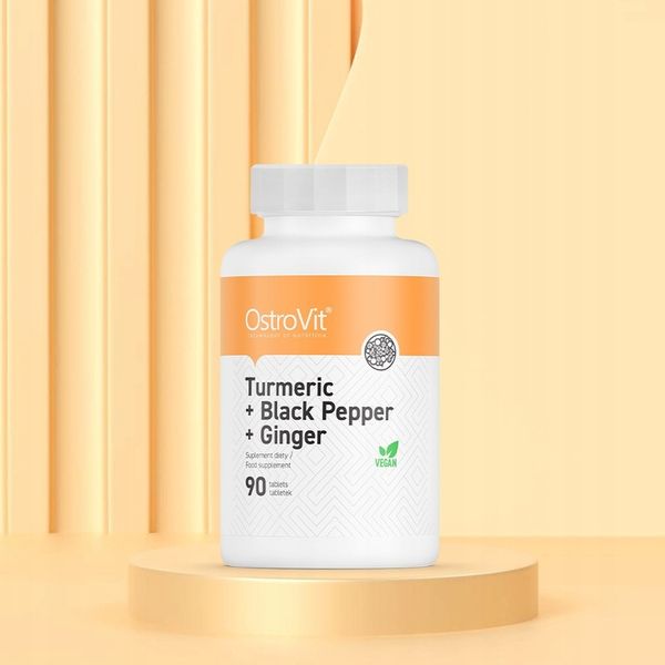 Suplement diety OstroVit Kurkumina Czarny Pieprz Imbir 90 tabletek zdjęcie 10